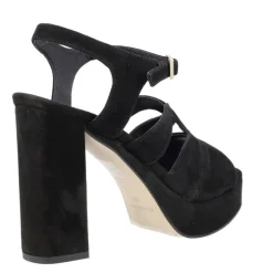 Sandalias de ante con tacón alto y plataforma
