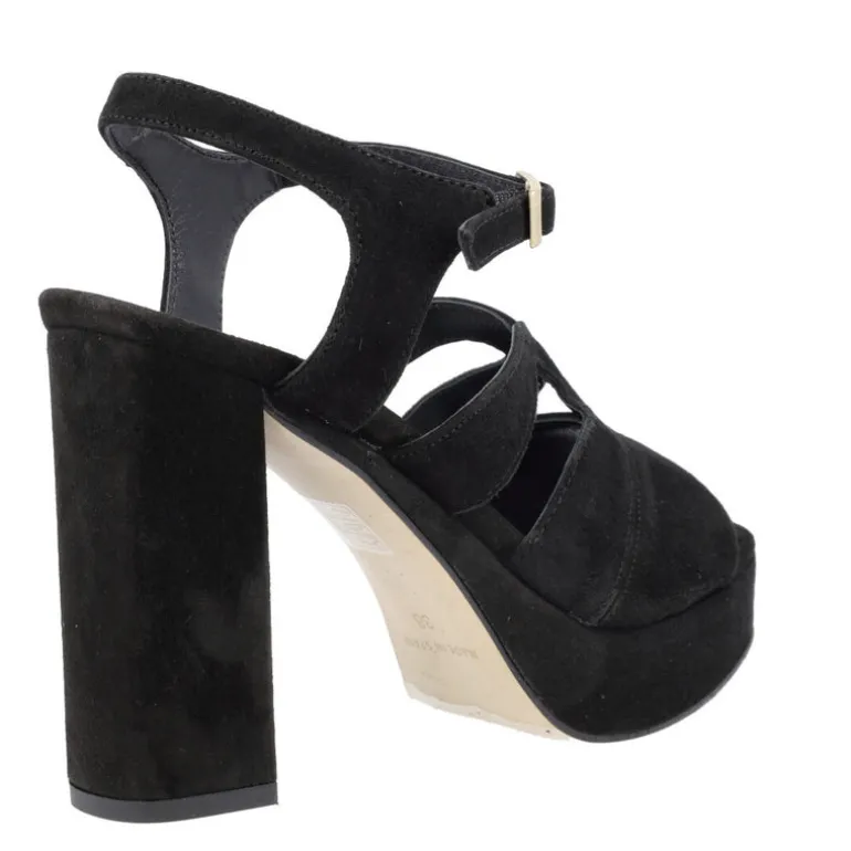 Sandalias de ante con tacón alto y plataforma