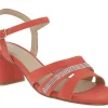 Sandalias de ante con tira de strass para mujer