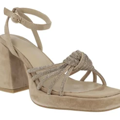 Sandalias de ante con tiras y nudo de strass Tiara
