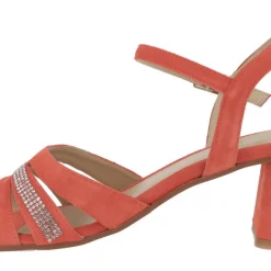 Sandalias de ante con tira de strass para mujer