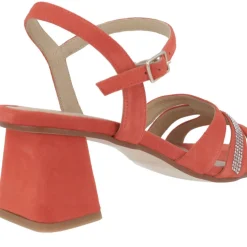 Sandalias de ante con tira de strass para mujer