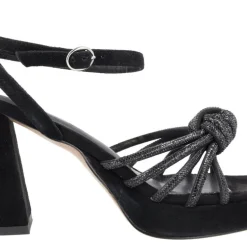 Sandalias de ante con tiras y nudo de strass Tiara