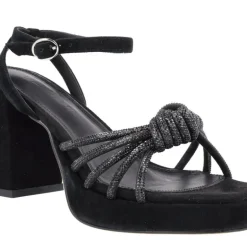 Sandalias de ante con tiras y nudo de strass Tiara