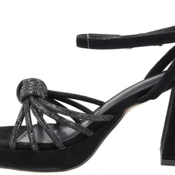Sandalias de ante con tiras y nudo de strass Tiara