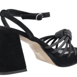 Sandalias de ante con tiras y nudo de strass Tiara