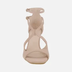 Sandalias de ante y tacón alto Sasue con doble pulsera al tobillo