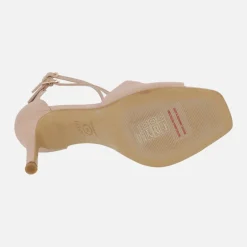 Sandalias de ante y tacón alto Sasue con doble pulsera al tobillo