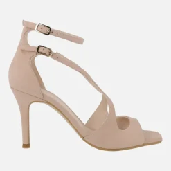 Sandalias de ante y tacón alto Sasue con doble pulsera al tobillo