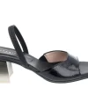 Sandalias de charol con tacón difuminado bicolor
