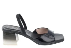 Sandalias de charol con tacón difuminado bicolor