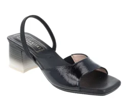 Sandalias de charol con tacón difuminado bicolor