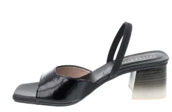 Sandalias de charol con tacón difuminado bicolor