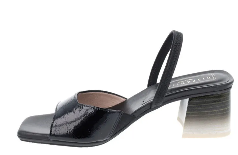 Sandalias de charol con tacón difuminado bicolor