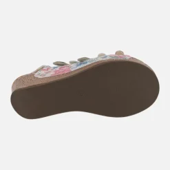 Sandalias de cuña multicolor con tiras de hebillas Dino 0523