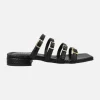 Sandalias de cuatro tiras con hebillas en print serpiente Alpe Saint Tropez