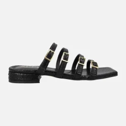 Sandalias de cuatro tiras con hebillas en print serpiente Alpe Saint Tropez