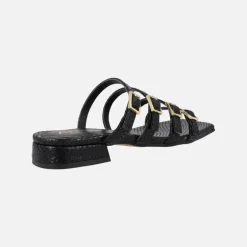 Sandalias de cuatro tiras con hebillas en print serpiente Alpe Saint Tropez
