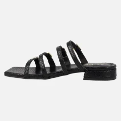 Sandalias de cuatro tiras con hebillas en print serpiente Alpe Saint Tropez