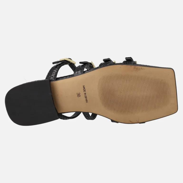 Sandalias de cuatro tiras con hebillas en print serpiente Alpe Saint Tropez