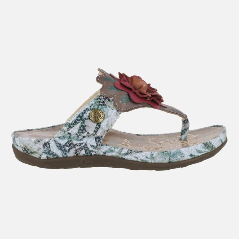 Sandalias de dedo con adorno de flor Liloo 21 gris