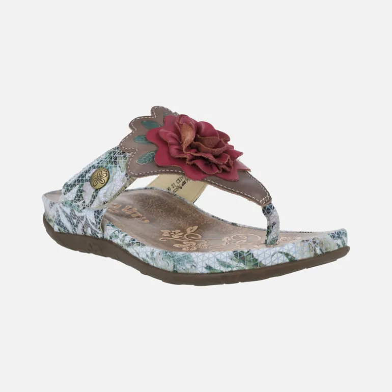 Sandalias de dedo con adorno de flor Liloo 21 gris