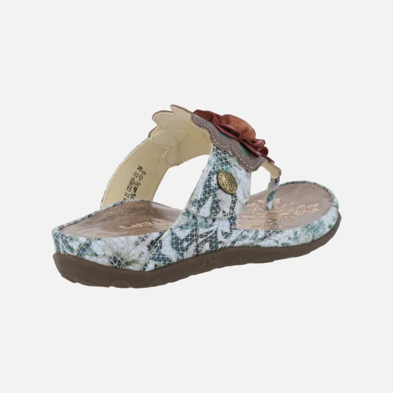 Sandalias de dedo con adorno de flor Liloo 21 gris