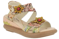 Sandalias de flores con cierre de velcro Jacsono 29 Beige