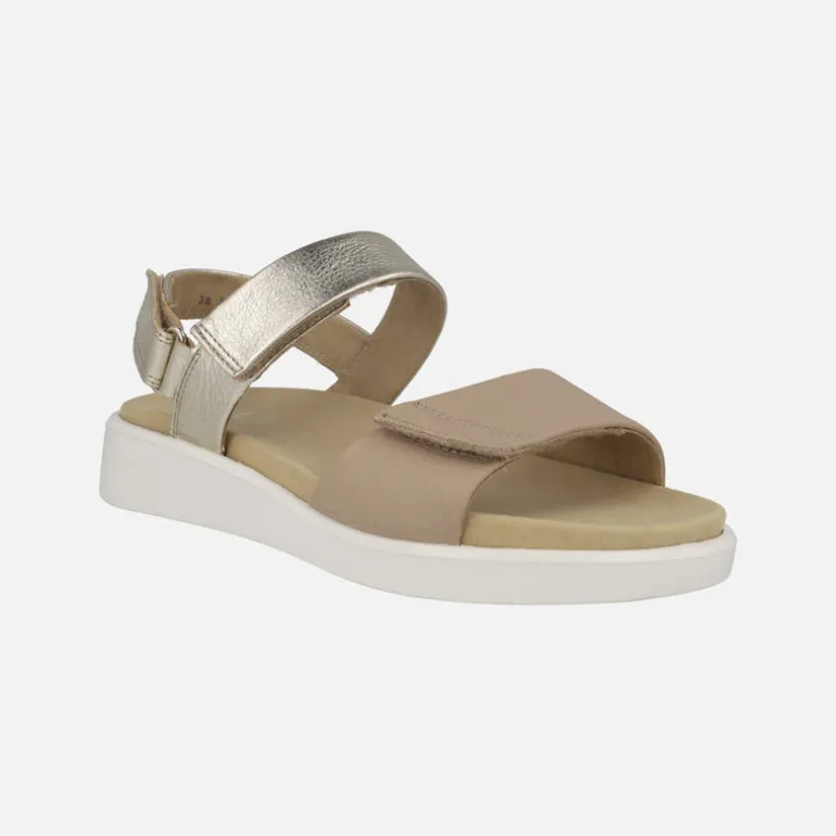 Sandalias de mujer con cuña de goma en Taupe