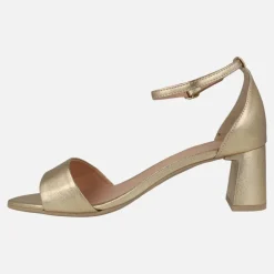 Sandalias de mujer en dorado con talón cerrado Layna