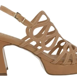 Sandalias de piel Asan con tacón ancho y plataforma