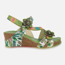 Sandalias de piel Bonito 27 en combinado verde