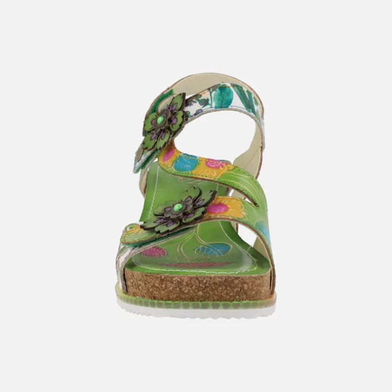 Sandalias de piel Bonito 27 en combinado verde