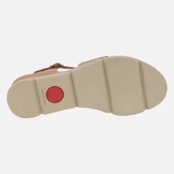 SANDALIAS DE PIEL CAMEL CON PLATAFORMA