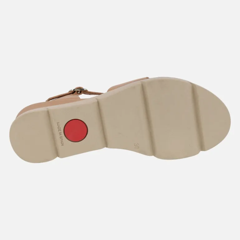 SANDALIAS DE PIEL CAMEL CON PLATAFORMA