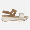 Sandalias de piel combinadas con cierre de velcro