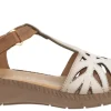 Sandalias de piel combinadas y cerradas de talón para mujer
