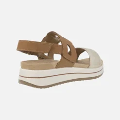 Sandalias de piel combinadas con cierre de velcro