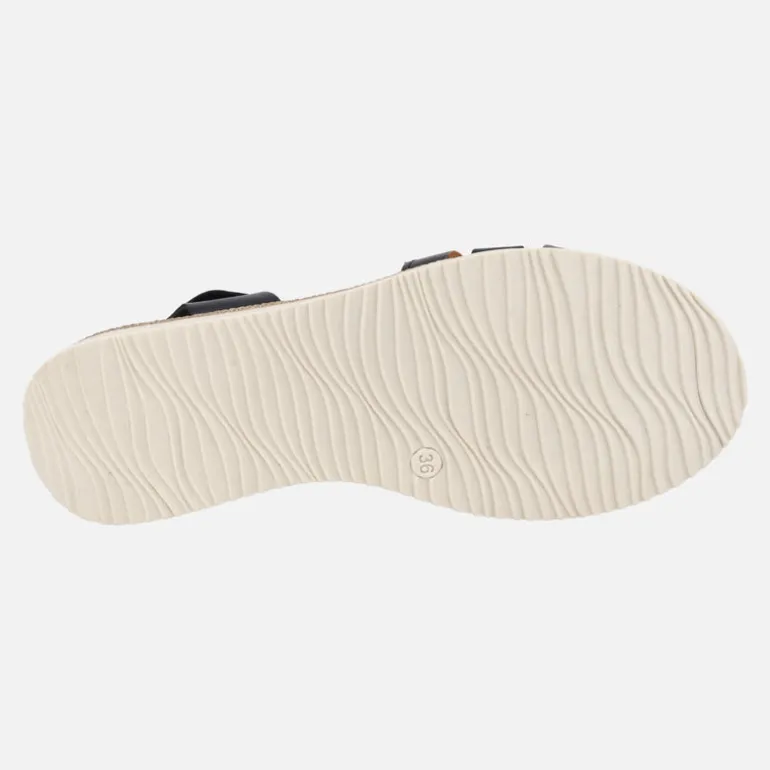 Sandalias de piel combinadas en negro y metalizados
