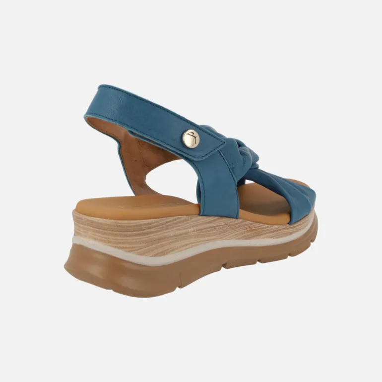 Sandalias de piel con cierre de velcro y detalle de nudo