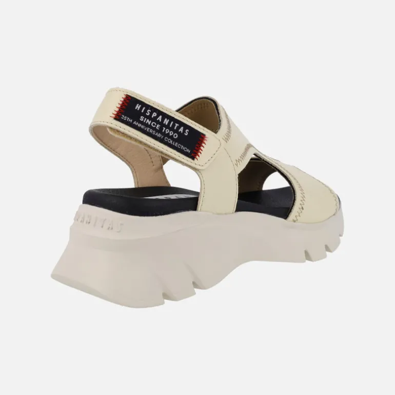 Sandalias de piel con cierre de velcro y plataforma