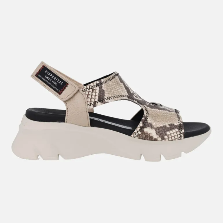 Sandalias de piel con cierre de velcro y plataforma