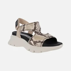 Sandalias de piel con cierre de velcro y plataforma
