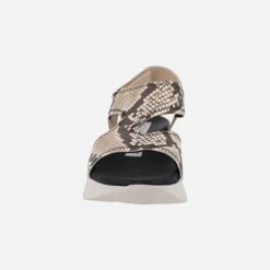 Sandalias de piel con cierre de velcro y plataforma