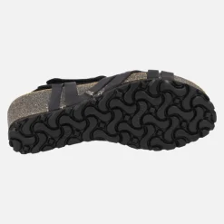 Sandalias de piel con cuña y cierre de velcros