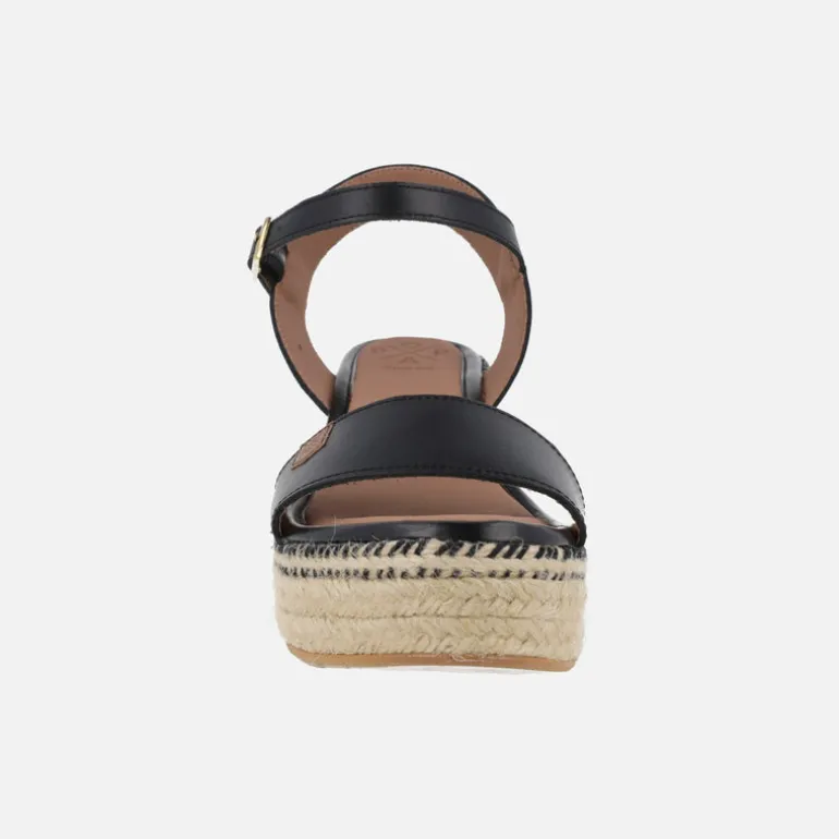 Sandalias de piel con cuña de yute y plataforma Arambol