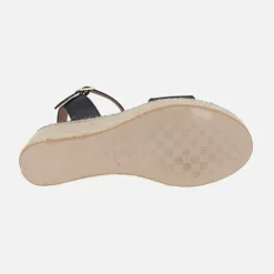 Sandalias de piel con cuña de yute y plataforma Arambol