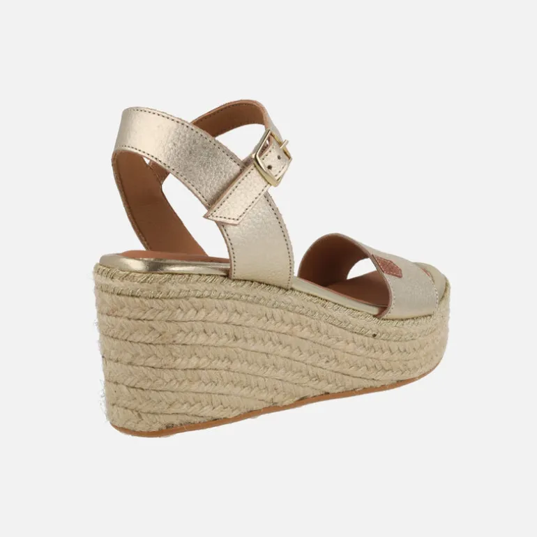 Sandalias de piel con cuña de yute y plataforma Arambol