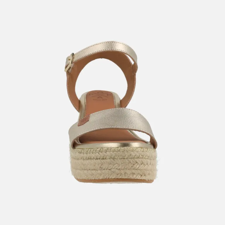 Sandalias de piel con cuña de yute y plataforma Arambol