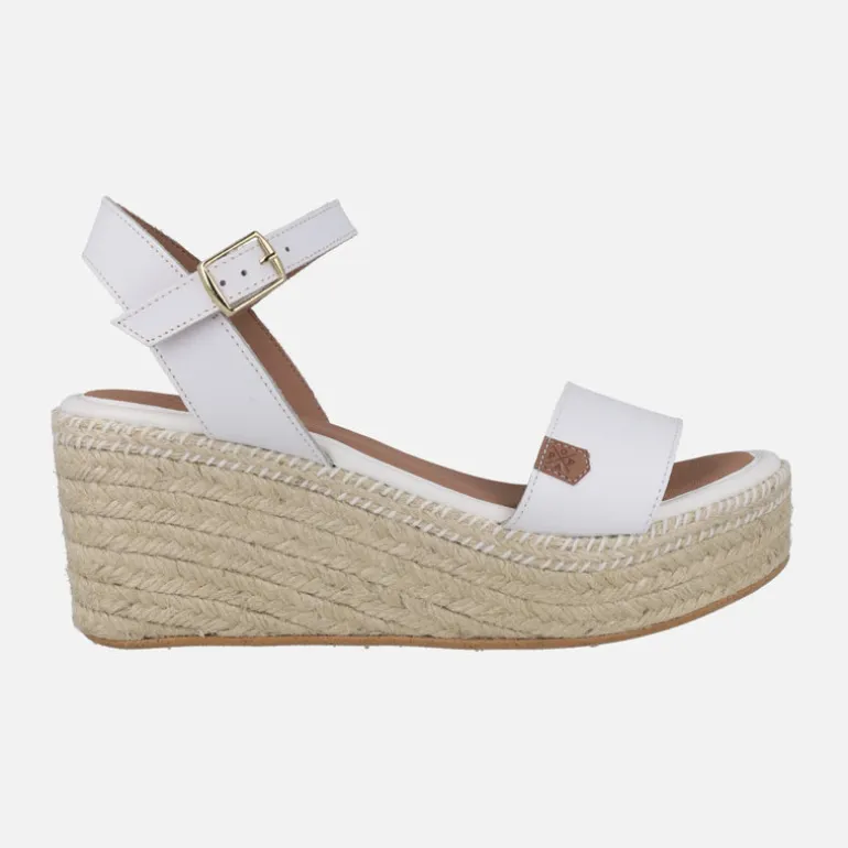 Sandalias de piel con cuña de yute y plataforma Arambol